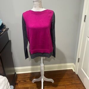 The Limited Magenta and Dark Gray Sweater